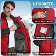 thumbnail image 2 of TACVASEN Men's Winter Ski Snow Jackets Heavyweight Waterproof Warm Fleece Hiking Coat with Hood Multi-Pockets Red XL, 2 of 7