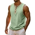 thumbnail image 2 of Mlkoz Mens Tank Tops Button Sleeveless Sports Shirts Summer Tops Breathable Casual Solid Beach Tops Sizes S-3XL, 2 of 8
