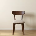 thumbnail image 4 of Upholstered Dining Chairs,  Solid FAS Grade North American Oak, 100% Natural Dirt-Free Hardwood, Comfortable Wooden Chairs for Dining Table or Living Room, Walnut + Fog Gray, 4 of 7