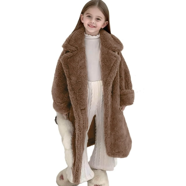 Toddler Fleece Jacket Adults' Casual Warm Jacket Solid Color Teddy Fleece Super Soft Padding Button Thickened Mid Length Boys Fleece Jacket