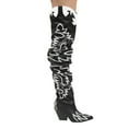 thumbnail image 6 of Cape Robbin Kelsey-21 Black/White Thigh High Over knee Cowgirl Boots (Black/White Stitch, 11), 6 of 6