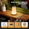 thumbnail image 3 of 1Pc New 13-Color Touch Lamp Wood Grain Night Light, Rgb Dimmable Bedside Lamp With Remote Control & Usb, Multi-Scene Ambiance Lighting For Bedroom, Nursery, Living Room, 3 of 7