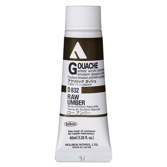 Holbein Acrylic Gouache – Raw Umber, 40 ml tube
