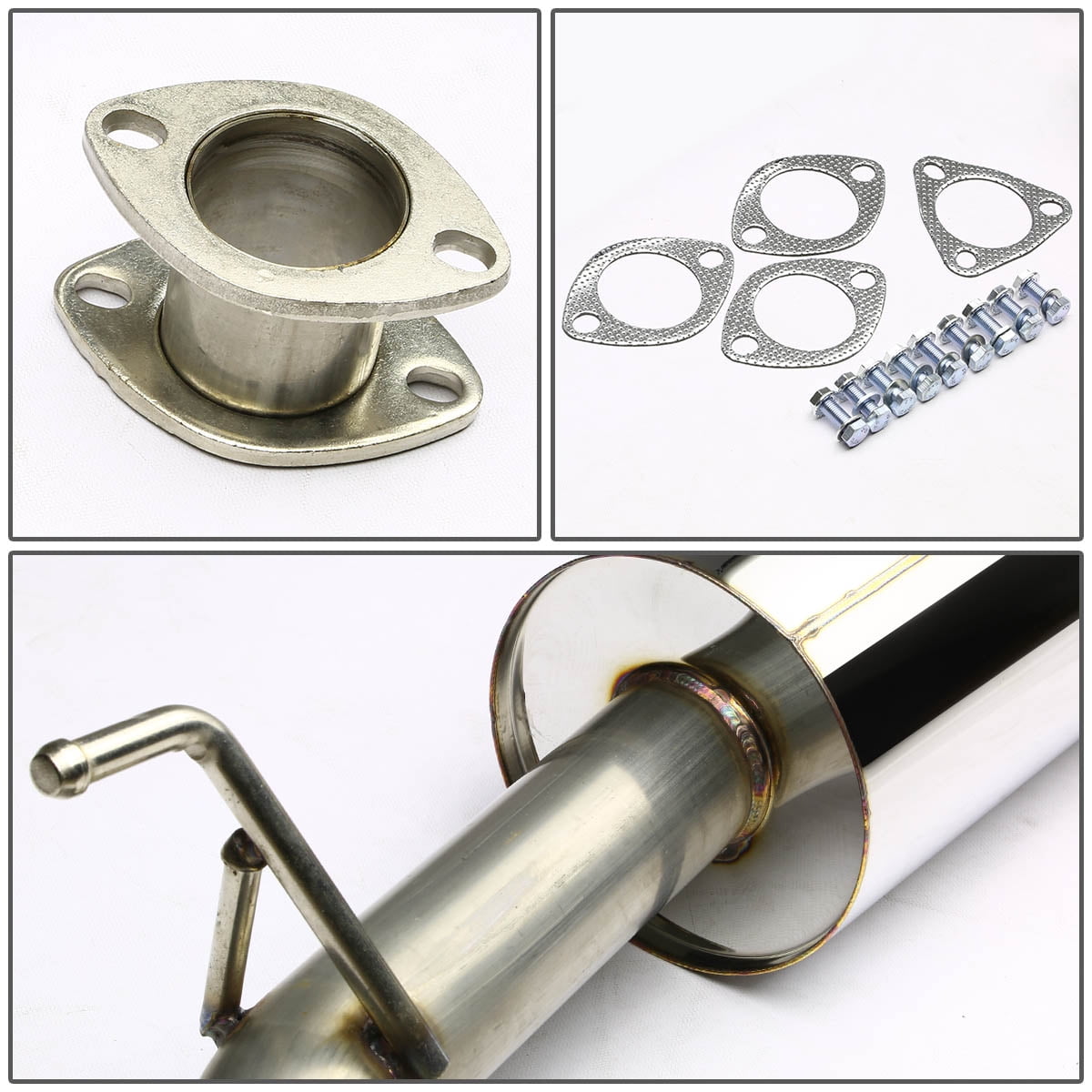 DNA Motoring For 98-02 Honda Accord F23 L4 Racing Cat-Back Exhaust System 4" Burnt Muffler Tip