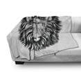 thumbnail image 3 of Indie Soft Flannel Fleece Blanket, Wild Hipster Lion with Glasses Wise Big Cat Clever Intelligent Animal Portrait, Cozy Plush for Indoor and Outdoor Use, 50" x 70", Black and White, by Ambesonne, 3 of 6