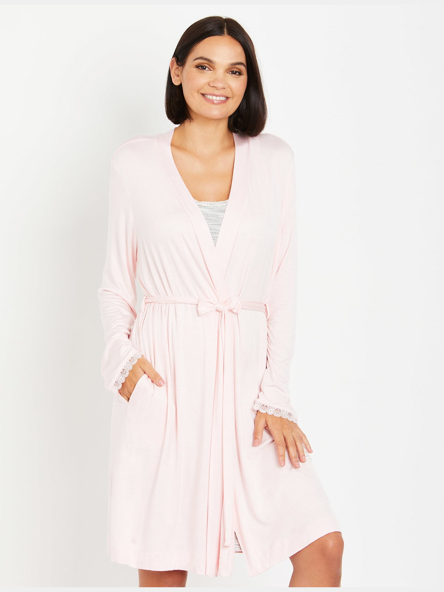 Motherhood Maternity Lace Trim Sleep Nursing And Maternity Robe