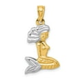 thumbnail image 1 of FB Jewels 14K Yellow Gold& Rhodium 3-D Mermaid Pendant, 1 of 5