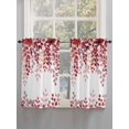 thumbnail image 3 of Tier Curtains 45 Inches Long, Red Eucalyptus Leaves Window Treatment Curtain Drapes, Summer Botanical Weeping Small Curtain Drapes for Bathroom Laundry Room, 27.5"x45", 2 Panels, 3 of 7