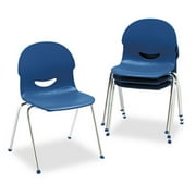 Virco Iq Series Stack Chair, 17-1 2" Seat Height, Navy chrome, 4 carton by VIRCO, INC.