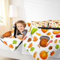 thumbnail image 2 of Feelyou Cartoon Turkey Animal Queen Comforter Set, Happy Harvest Bedding Sets, Thanksgiving Pumpkin Reversible Bedding Comforter Set, Ultra Soft Home Decor, 3pcs, 2 of 8