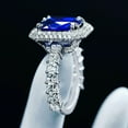 thumbnail image 3 of HeartsAndYou 3ct Natural Blue Sapphire Engagement Ring 14k SOLID White Gold Halo Cocktail, 3 of 9
