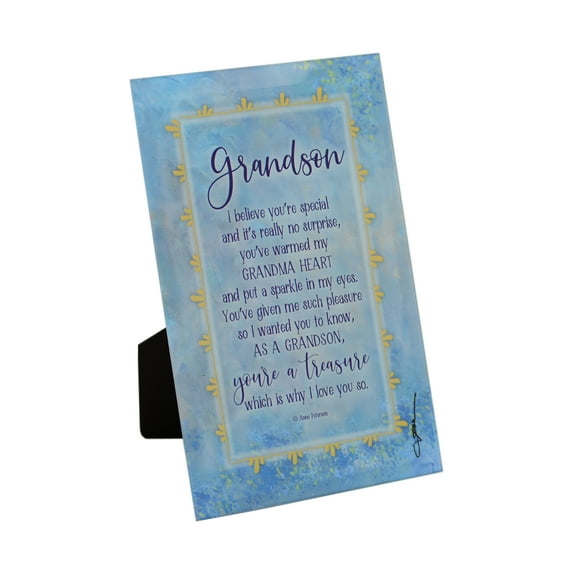 Dexsa Grandson Glass Plaque with Easel - 6"x9"