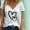 White, variant on Jacenvly Summer and Fall Tops for Women 2023 Trendy Soft and Durable Misses Casual Elegant Loose V-Neck T-Shirt Printed Short-Sleeved Tops