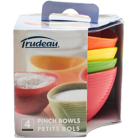 Trudeau Maison Silicone Pinch Grip Bowls Set Of 4-Red, Green, Yellow &