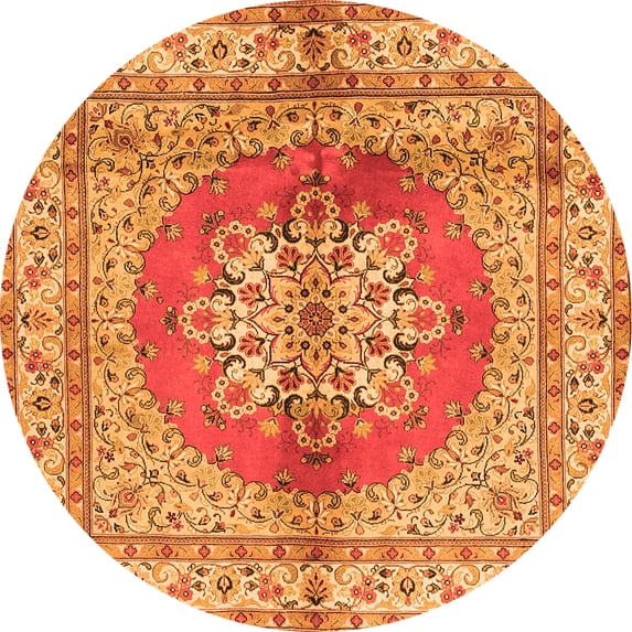 Ahgly Company Indoor Round Persian Orange Traditional Area Rugs, 5' Round