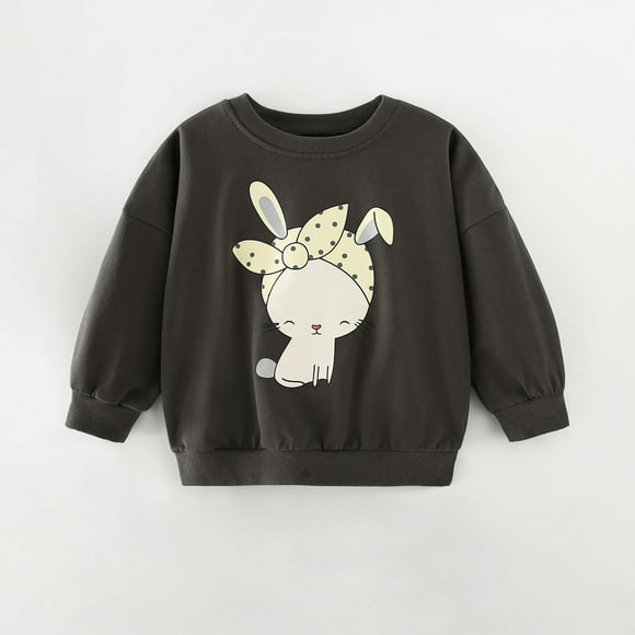 RXIRUCGD Automne et Hiver Sweat à Manches Longues à Fleurs Mignon Pull pour Filles (Noir, Taille : 5 Ans)