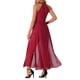 thumbnail image 3 of MONO ELEGANTE PARA MUJER con cuello halter, sin mangas, elegante, formal, de pierna ancha, talla XS, burdeos, 3 of 6