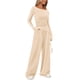 thumbnail image 1 of Conjunto de Lounge PRETTYGARDEN para Mujer 2 Piezas Beige Talle Grande, 1 of 8