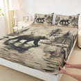 thumbnail image 3 of Homewish Deer Bear 4-Piece Full Size Sheets For Teens Boys Girls,Jungle Animal Bed Sheets,Lodge Cabin Lightweight Sheet Sets,Breathable Home Decor, 3 of 7