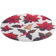 thumbnail image 5 of Christmas Poinsettia Red Flower Round Carpet Circle Rug Outdoor Patio Area Rug Washable Large Area Rugs Hallway Room Decor Fitness Mats, 5 of 8
