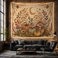 thumbnail image 6 of Floral Garden Autumnal with Botanical Textured Toned Mimics, Mystical Fantasy for Space Lovers, Galaxy Room Decor, Halloween Gift, Tapestry Wall Hanging for Bedroom and Dorm, 6 of 7
