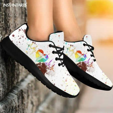 

Heart Rate Rainbow Color Woman Flats Casual Shoes for Women 2021 Female Lightweight Mesh Sneaker Comfortable Nursing Shoes Girls