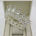 thumbnail image 3 of Nvzi Tiara de boda para novia, diadema de princesa, corona de novia, joyería para el cabello con diamantes de imitación de cristal,graduación, boda, fiesta de disfraces (H), 3 of 4