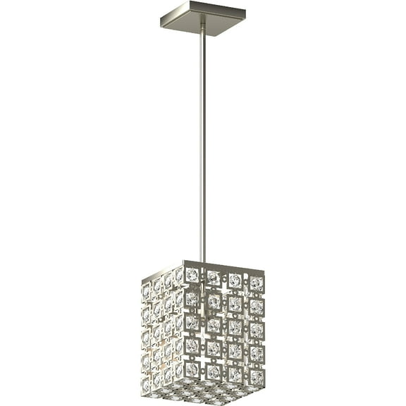 Volume Lighting 1-Light Indoor Brushed Nickel Downrod Mini Pendant - Brushed Nickel