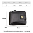 thumbnail image 4 of Men Wallet,Vintage PU Leather Multi-Card Zipper Wallet,Large Capacity Buckle Credit Card Holder Wallets,Flap ID Window Zip Coin Pocket Storage Wallets, 4 of 10