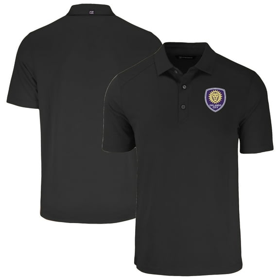 Men's-Cutter & Buck  Black Orlando City SC Forge Eco Stretch Recycled Polo