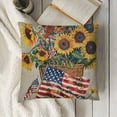 thumbnail image 3 of Cardinal Sunflower USA Flag Throw Pillow Case Red Cardinal Bird Pillow Cover Xmas Tree Pillow Covers for Sofa Couch, 3 of 5