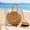 Brown, variant on Versatile Hollow Out Straw Woven Beach Shoulder Bag, Lightweight Handmade Wood Texture Handbag Tote with Side Pouches for Vacation Travel, 1-Piece