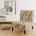 thumbnail image 2 of Designart "Rustic Charm In Botanical Blooms II" Yellow Botanical Upholstered Accent Chair - Bohemian & Eclectic Arm Chair For Living Room, 2 of 5