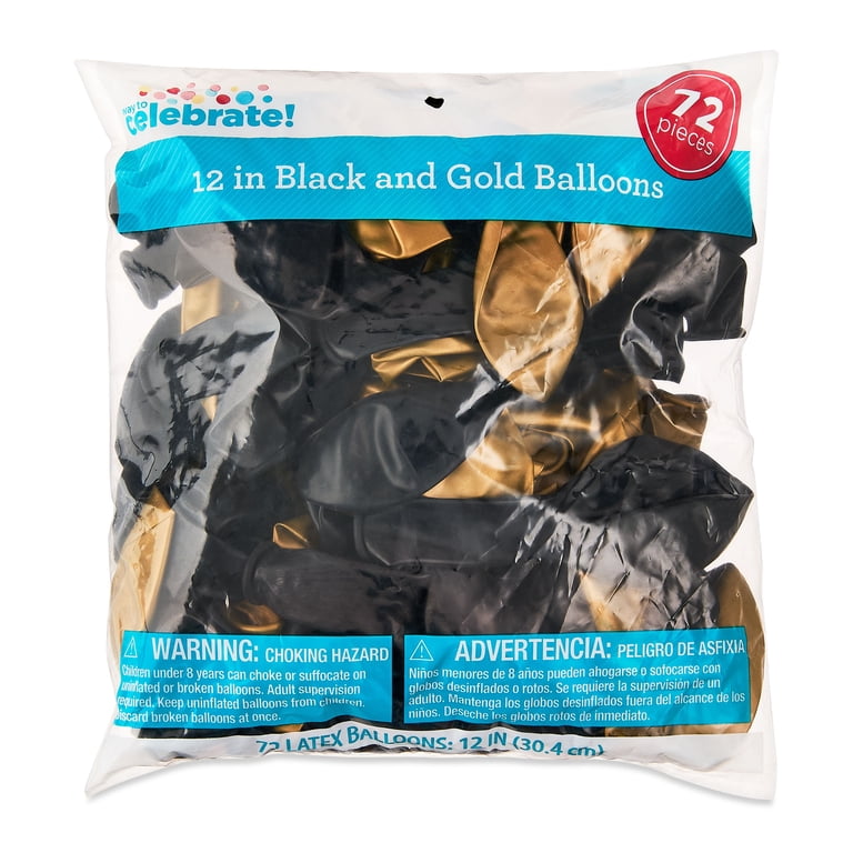 Pioneer Balloon 25-Count Latex Balloons - 11" Pearl Onyx Black For Parties, Helium Or Air Fill