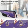 thumbnail image 3 of Nalacover Case for Samsung Galaxy S21 Wallet Case with Card Holder & Zipper Pocket, 360° Rotation Ring Kickstand Premium PU Leather Cover, Shockproof Magnetic Button Flip Stand Phone Case,Purple, 3 of 9