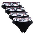thumbnail image 1 of FILA Calzoncillos brasileños para mujer - Paquete de 4, cintura con logotipo, algodón elástico, color sólido Negro M (Medium), 1 of 3