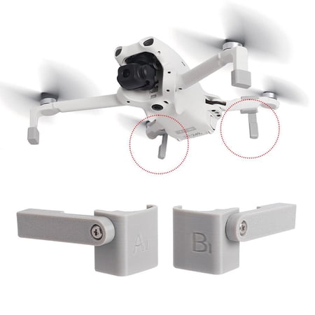 Landing Gear Extensions for Mini Drone, 0.59x0.31 Inch Plastic Leg Extenders, Foldable Raiser for Camera Protection, 2 Pack