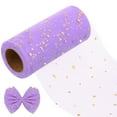 thumbnail image 1 of KAKOWELY Falda de mesa de lentejuelas, falda de gasa para escritorio, adorno de mesa de moda, suministros para fiestas de bodas (morado claro, lentejuelas, 2280 x 15 cm), 1 of 4