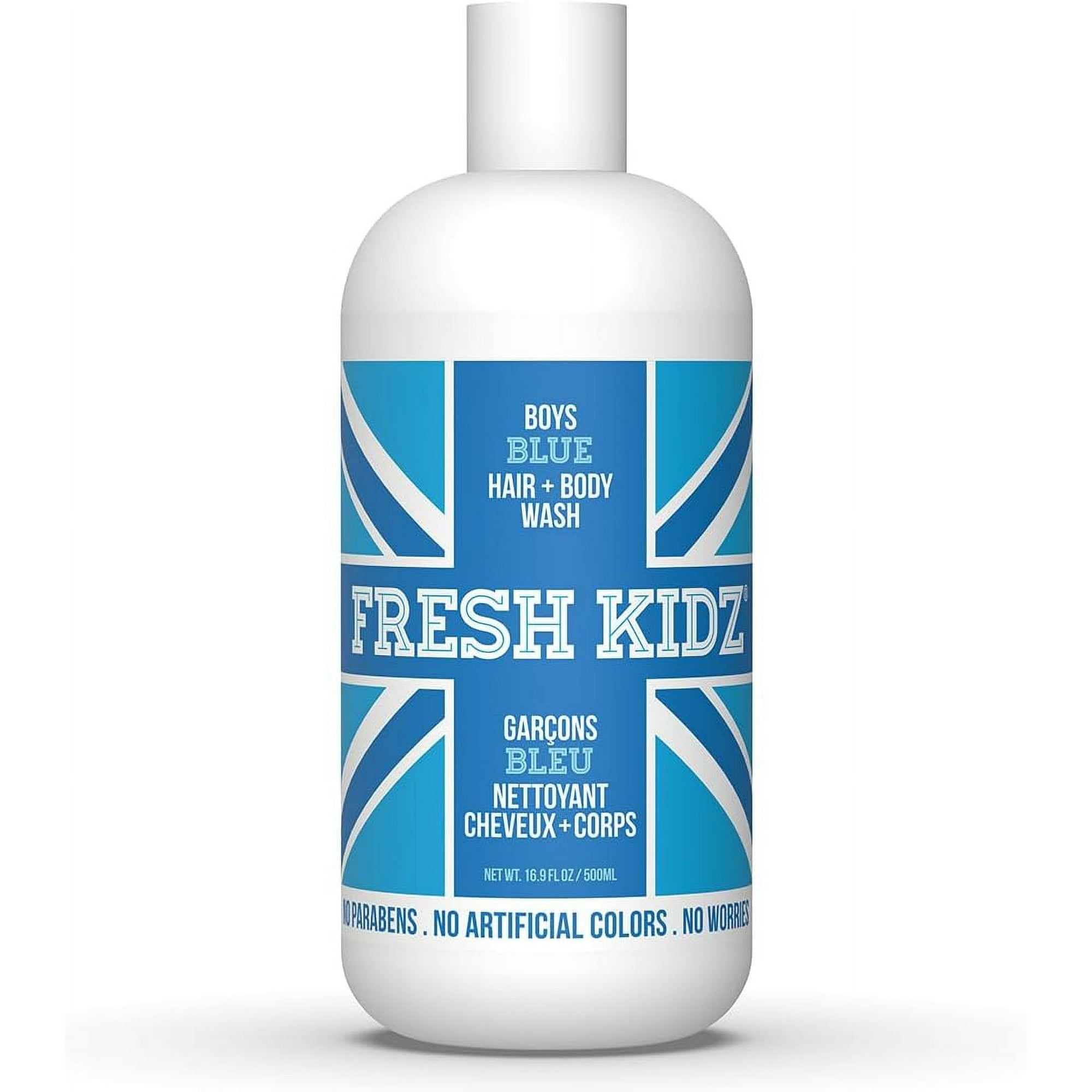 Fresh Kidz Hair & Body Wash for Kids and Teens - Gentle Bath and Shower Cleanser for All Skin Types - Boys Blue, 16.9 Fl. oz.