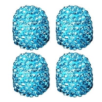 Rhinestone Studded Leak-Proof Tire Caps | 4-Pack Shiny Tire Bonnets for Cars, SUVs & Trucks | 15x13x7.5mm Dazzling Tire Covers with Rubber Seals
