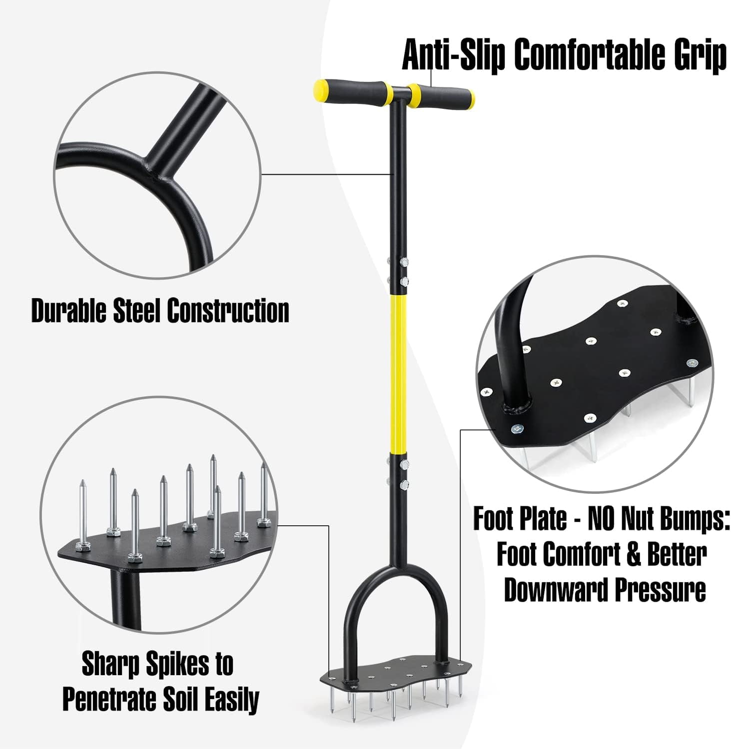 Spike Lawn Air Aerator - Grass Aerator Lawn Tool with Spare Spikes