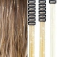 thumbnail image 1 of Oropel para el pelo, paquete de 5 unidades de oropel para el pelo con clip, oropel con purpurina colorida, extensiones de pelo, oropel, accesorios deslumbrantes para fiesta de pelo de hadas, 1 of 5