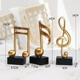 thumbnail image 3 of 3x Rustic Music Note Musical Sculpture Statue for Stand Vintage Bedroom Desktop Decoration, 3 of 7