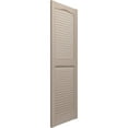 thumbnail image 3 of Ekena Millwork 14 1/2"W x 37"H Lifetime Vinyl, TailorMade Cathedral Top Center Mullion, Open Louver Shutters, w/Shutter-Loks (Per Pair), Wicker, 3 of 6