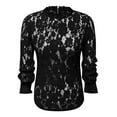thumbnail image 5 of Womens Summer Tops, Womens Tops, Elegant Hollow Lace Women Shirts Fashionable Blouses with Long Flare Sleeves Stylish O-Neck Design for Modern Women, 5 of 6