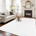 thumbnail image 3 of White Large Area Rugs for Bedroom Living Room, Soft Non Slip Carpet Bedside Rug, Modern Simple White Backdrop Rectangular Floor Cover Kitchen Accent Rug 6'x9' for Dining Room/Office, 3 of 9