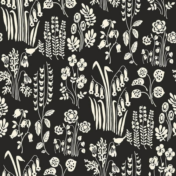 Tempaper x Novogratz Tallulah Belle Black Peel and Stick Wallpaper, 20.5" x 16.5'