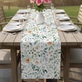 thumbnail image 5 of Colorful Flowers Table Runner, Farmhouse Botanical Floral Herbs Washable Cotton Linen Table Runners 48 Inches Long, Dresser Scarf Runner for Nightstand/Coffee/End Tables 13''x48'', 5 of 8