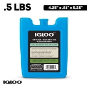 (4 pack) Igloo MaxCold Small Ice Freeze Block, Blue, Best Used for On-the-Go Snacks and Lunches to Keep Food Cool