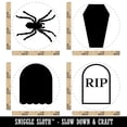 thumbnail image 2 of Halloween Tombstone RIP Ghost Coffin Spider Rubber Stamp Set for Scrapbooking Crafting Stamping - Small 3/4 Inch, 2 of 7